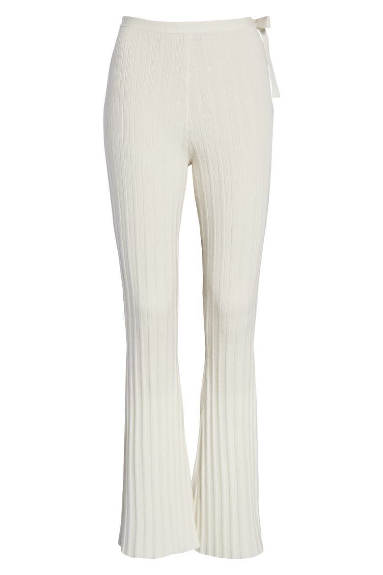 Ribbed Side-Tie Knit Pants, Alternate, color, IVORY