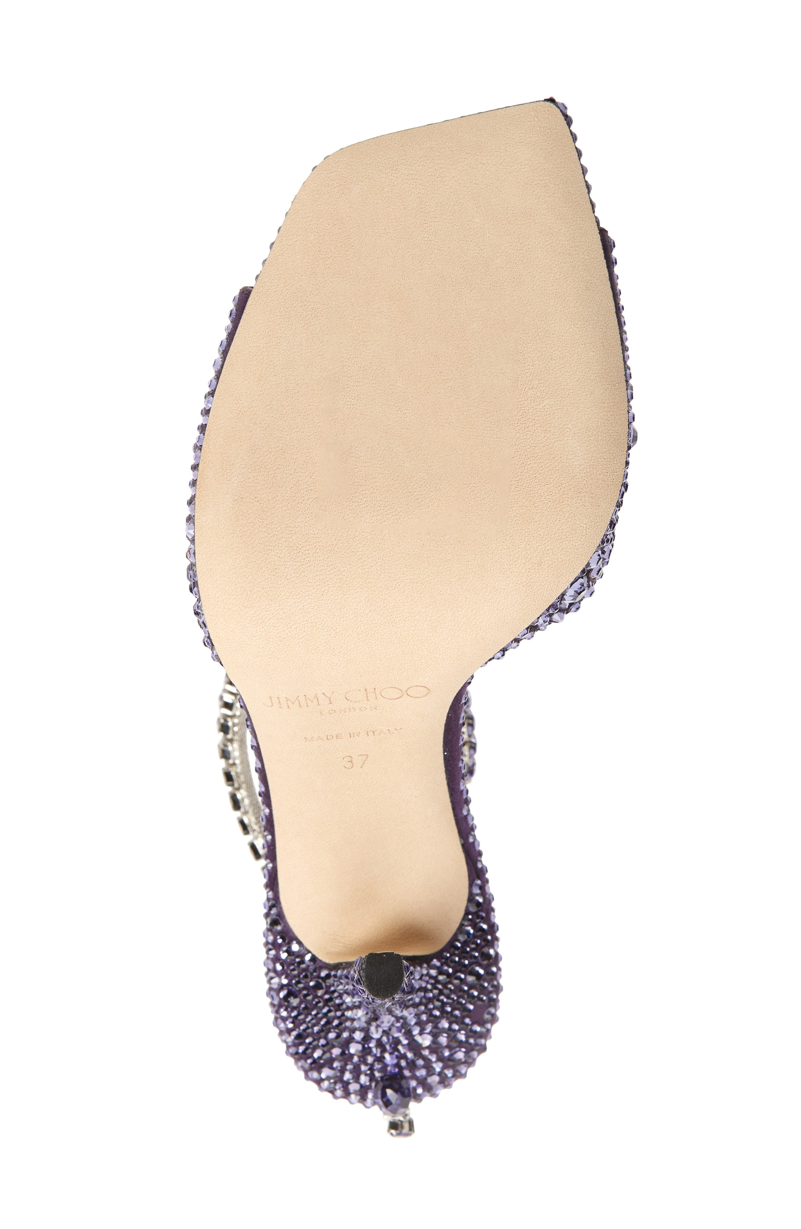 Jimmy Choo Saeda Crystal Ankle Strap Sandal, Alternate, color, 