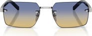 Prada 55mm Gradient Rectangular Sunglasses