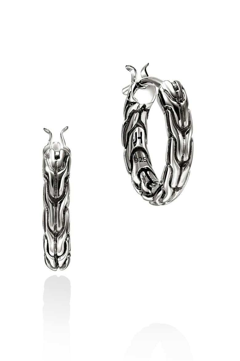 JH Essential Hoop Earrings, Main, color, SILVER