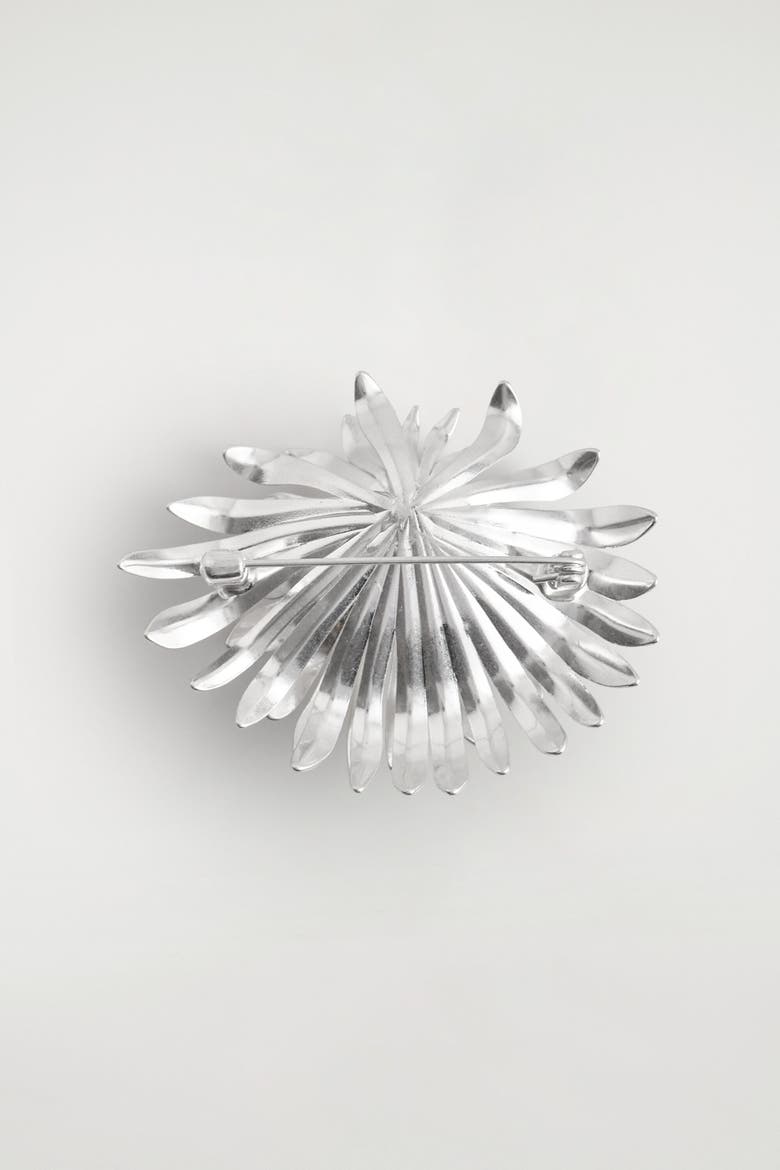 Abstract Floral Brooch, Alternate, color, SILVER