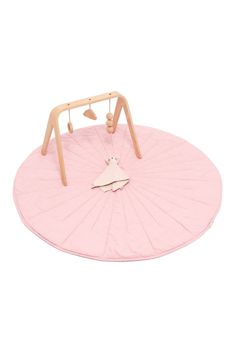 Linen & Cotton Reversible Quilted Play Mat, Main, color, GALAH/ SPARROW