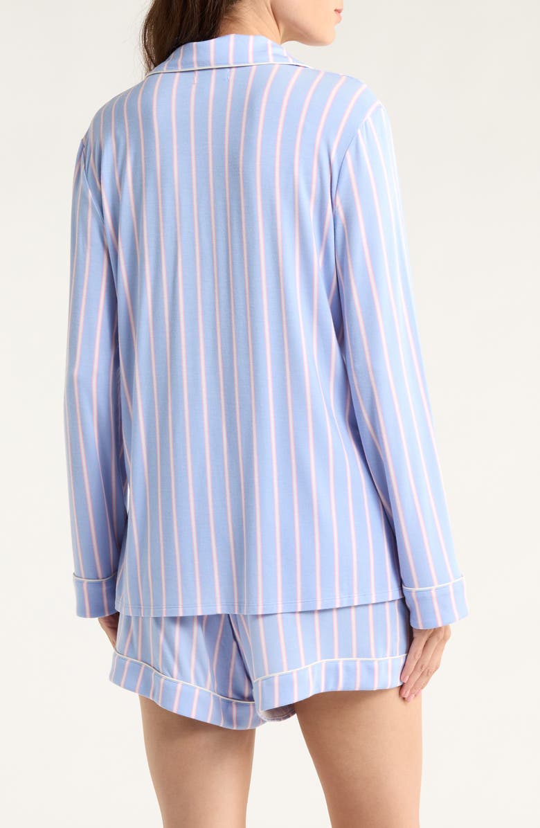 Nordstrom Moonlight Eco Long Sleeve Short Pajamas, Alternate, color, Blue- Ivory Jane Pinstripe