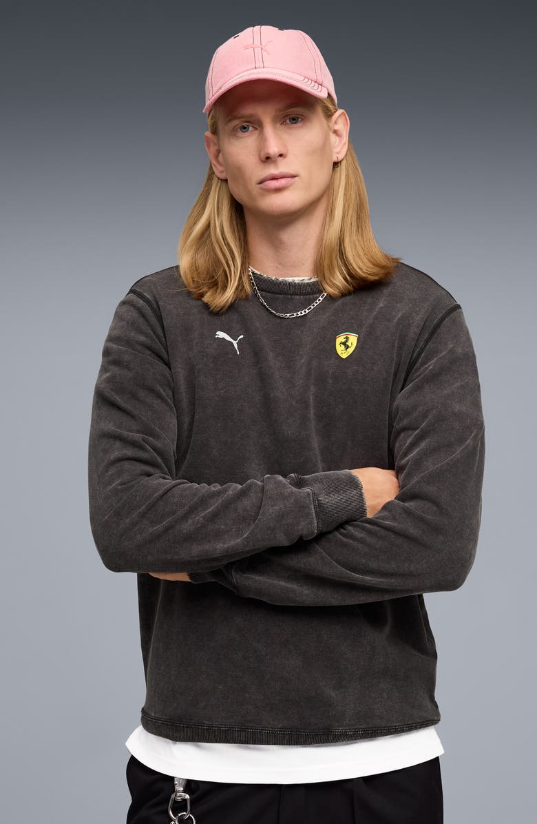 PUMA Ferrari Graphic Sweatshirt, Alternate, color, Puma Black