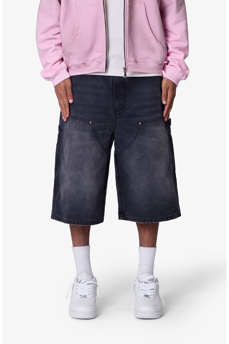 Ultra Baggy Denim Carpenter Shorts, Main, color, WASHED BLACK