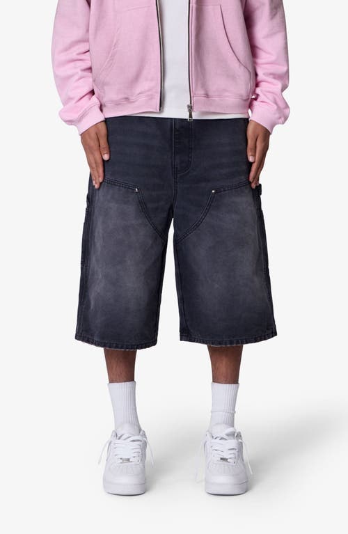Mnml Ultra Baggy Denim Carpenter Shorts In Gray