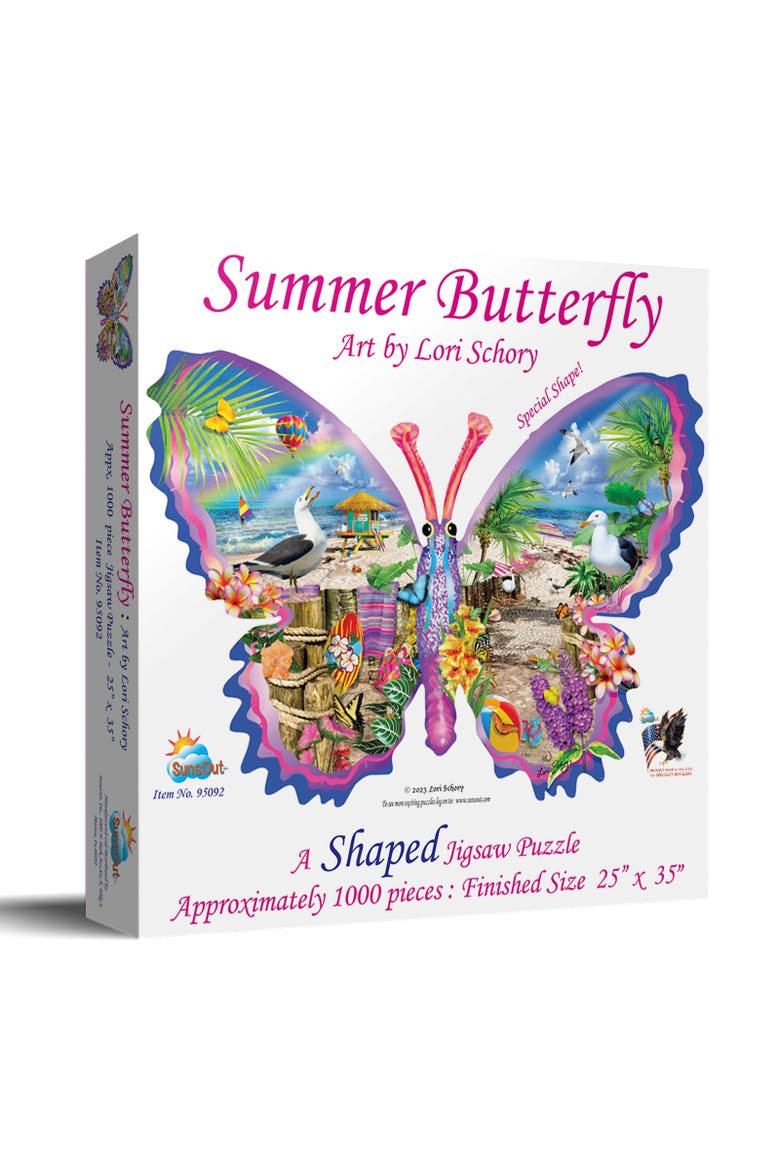 Summer Butterfly 1000 piece Jigsaw Puzzle for Adults Special Shape, Main, color, Multicolor