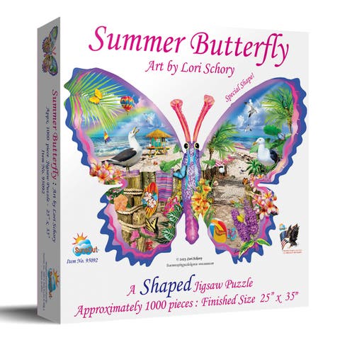 Summer Butterfly 1000 piece Jigsaw Puzzle for Adults Special Shape