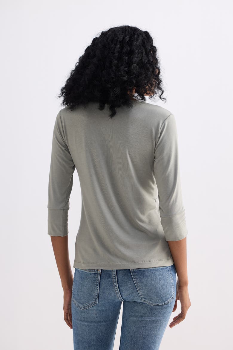 Twist Front Knit Shirt, Alternate, color, Light Olive