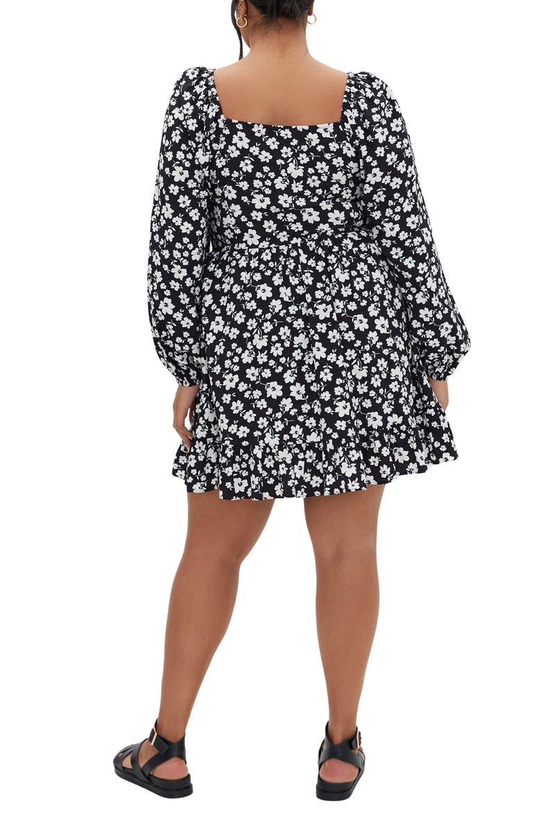 City Chic Alivia Floral Long Sleeve Minidress, Alternate, color, 
