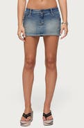 EDIKTED Seffie Low Rise Denim Skirt