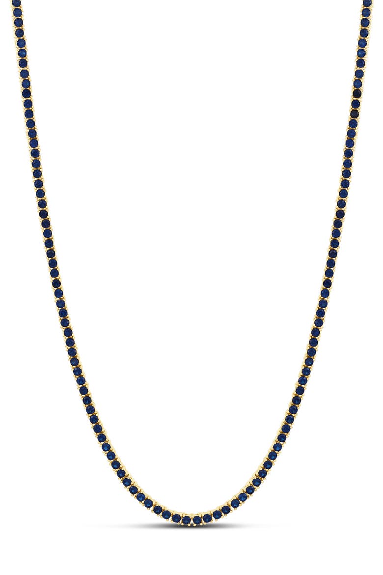 Classic 2mm Sapphire Tennis Necklace, Main, color, GOLD/ SAPPHIRE