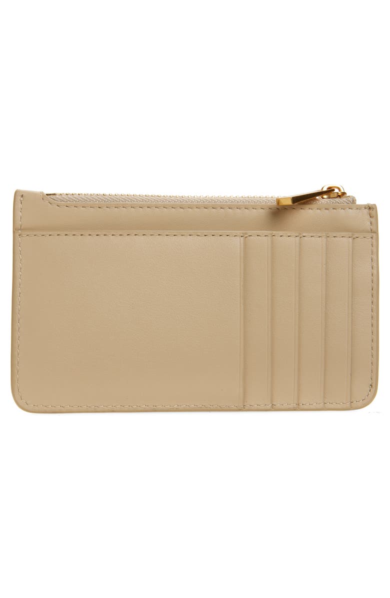 Vince Top Zip Leather Card Case, Alternate, color, Marzipan