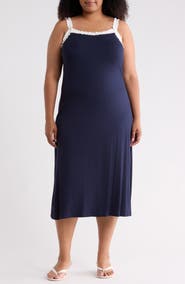 WEST K Ruffle Neck Midi Dress