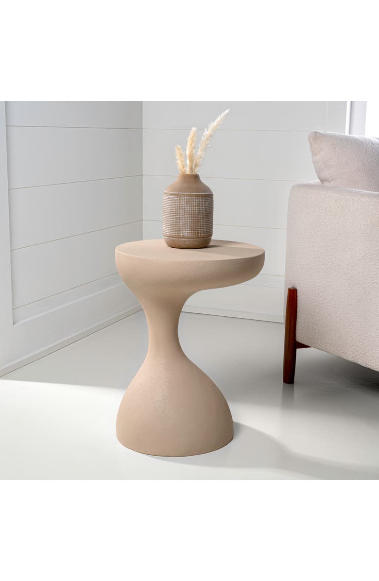 JONATHAN Y Boracay 19.75" Modern Minimalist Indoor/Outdoor Resin Drink Table, Alternate, color, Mocha
