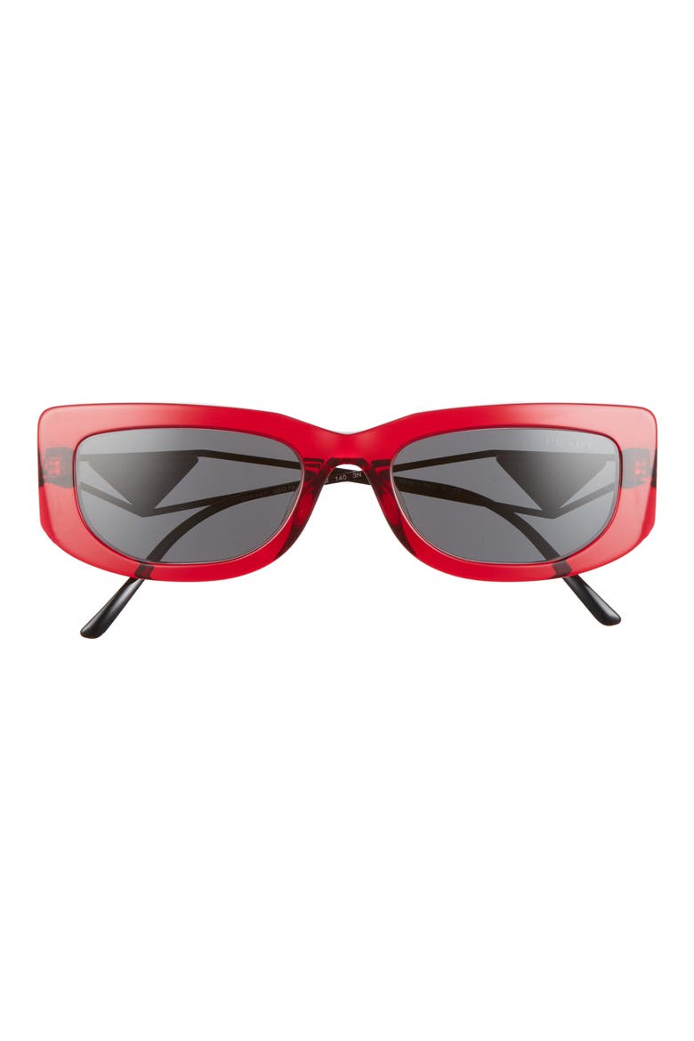 53mm Rectangular Sunglasses, Main, color, DARK GREY