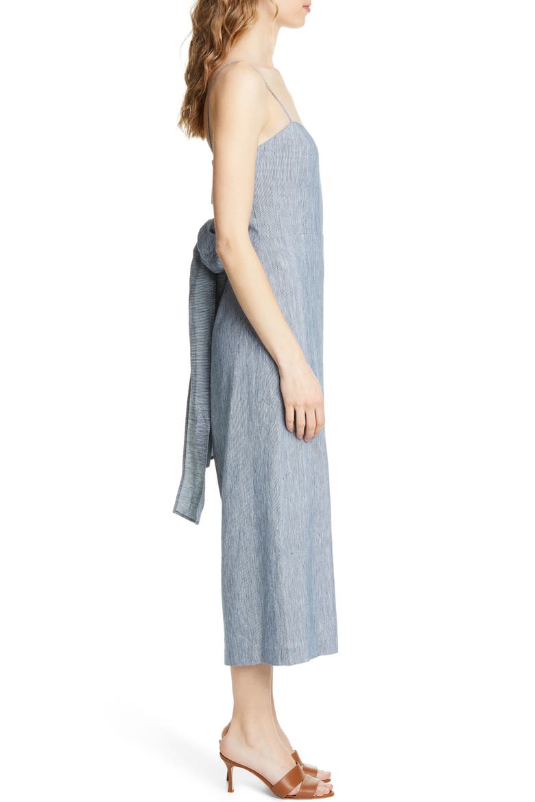 Dalennah Linen Blend Jumpsuit, Alternate, color, AQUAMARINE/ WHITE MULTI