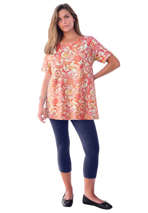 Plus Size Ultimate Cotton Crewneck Short Sleeve Swing Tee (Plus)