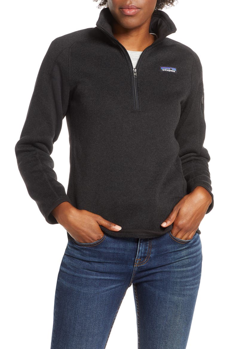 Better Sweater Quarter Zip Performance Jacket, Main, color, BLACK