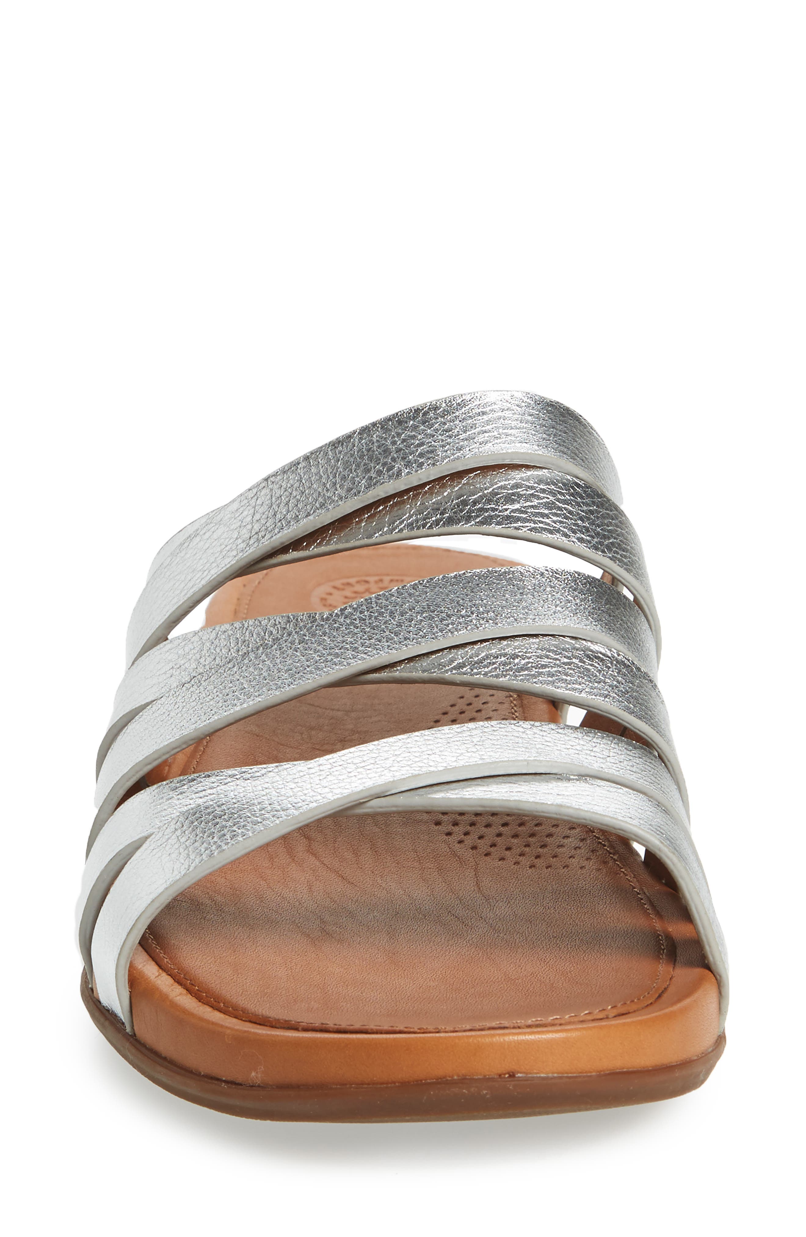 FitFlop™ Lumy Slide Sandal, Alternate, color, SILVER LEATHER