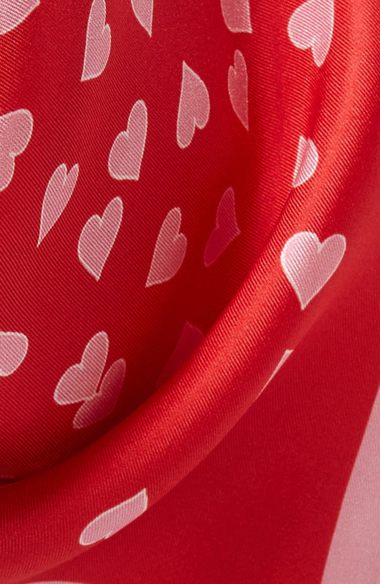 Kate Spade New York heart links silk bandana scarf, Alternate, color,
