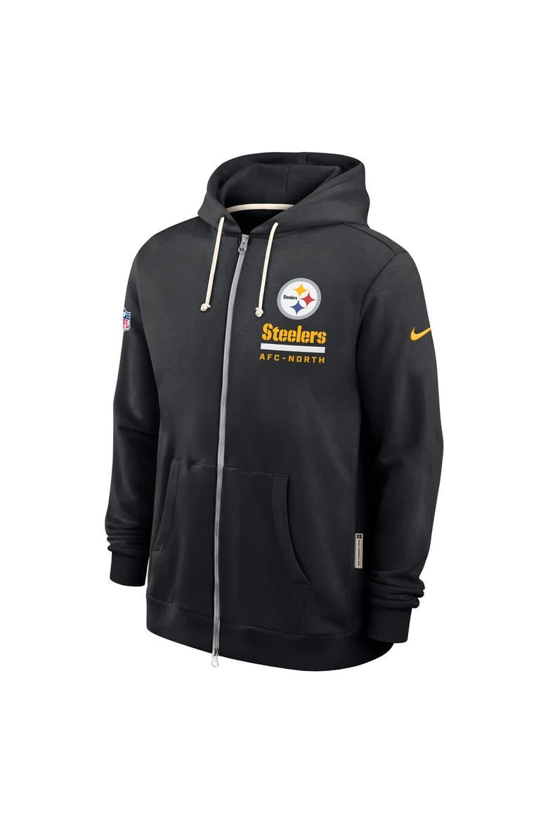 Men's Nike Black Pittsburgh Steelers Sideline Standard Issue Utility Player Dri-FIT Full-Zip Hoodie, Alternate, color, Black