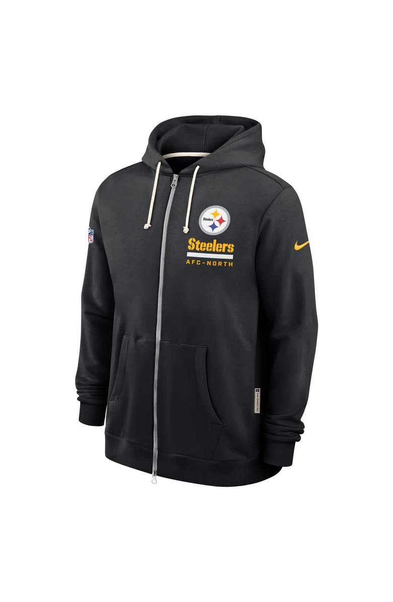 Nike Men's Nike Black Pittsburgh Steelers Sideline Standard Issue Utility Player Dri-FIT Full-Zip Hoodie, Alternate, color, Black