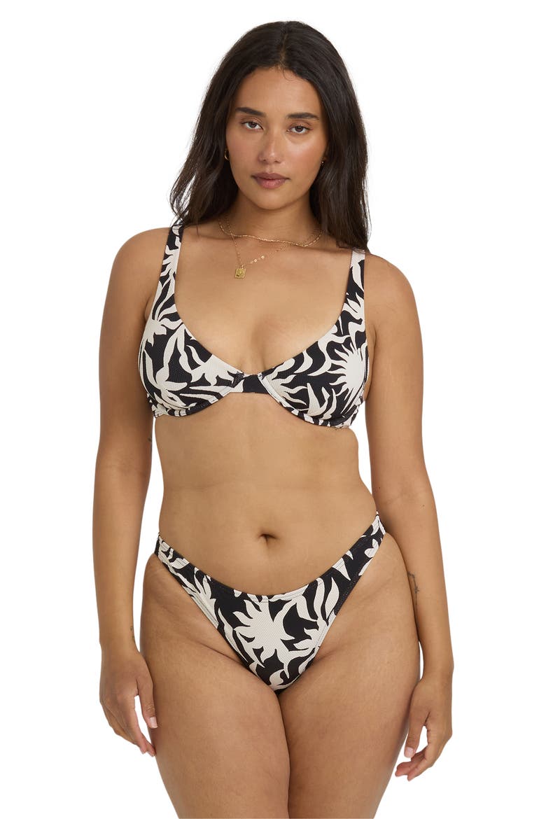 By My Side Tropic Bikini Bottoms, Alternate, color, BLACK WHITE