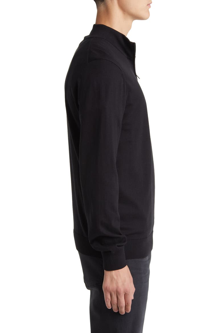 Quarter Zip Sweater, Alternate, color, BLACK