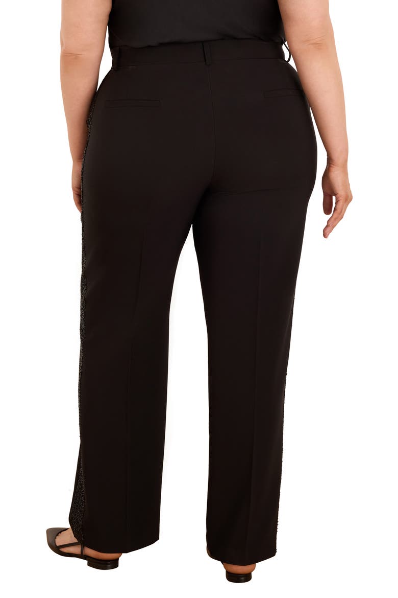 Lenox Sequin Side Stripe Wide Leg Pants, Alternate, color, BLACK ONYX