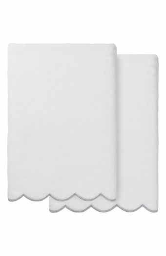 Adornia Scalloped Set of 2 Bath Towels