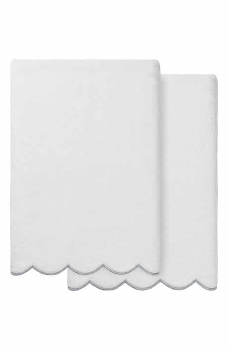 Adornia Scalloped Set of 2 Bath Towels