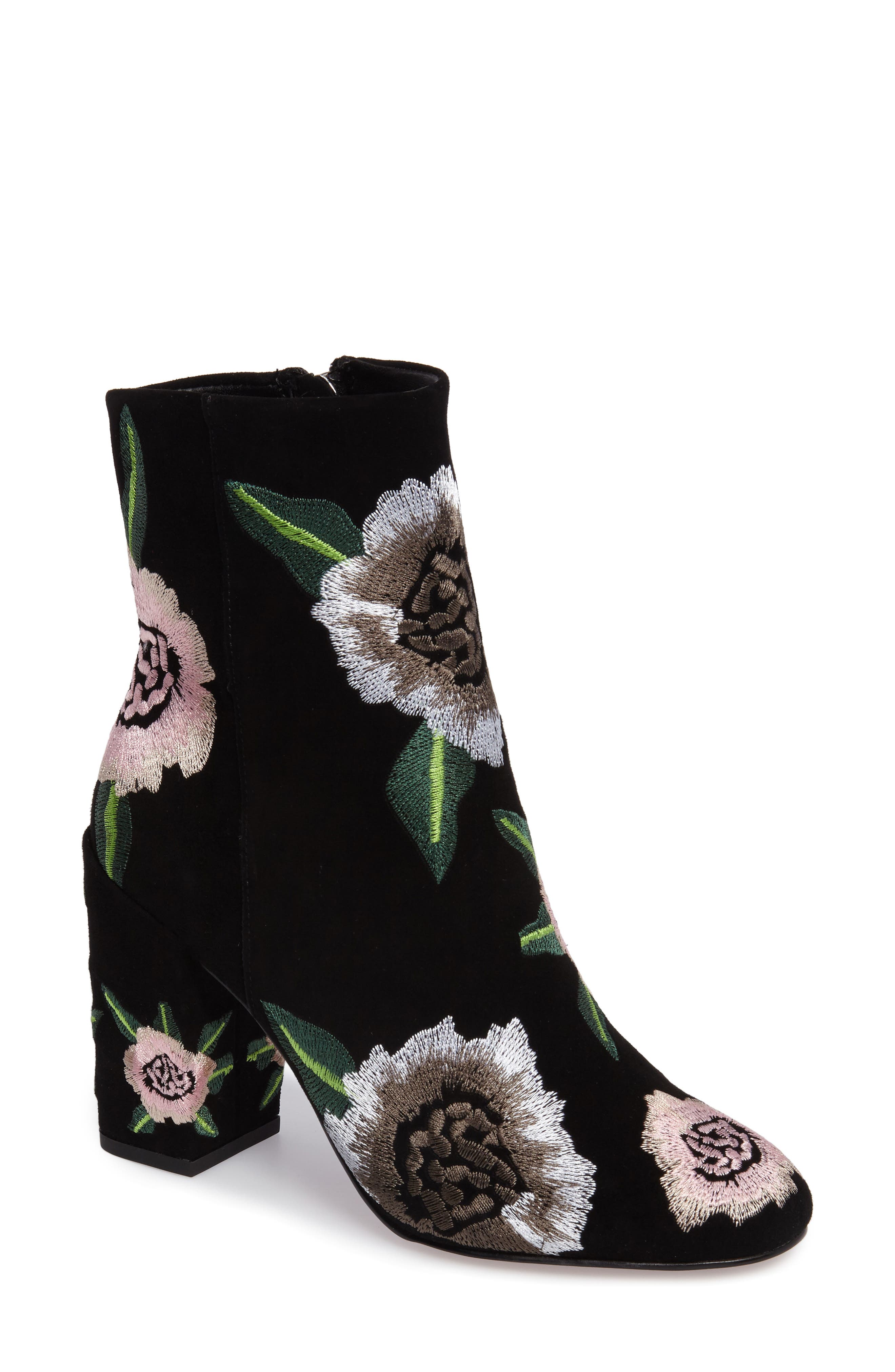 Rebecca Minkoff Bryce Flower Embroidered Bootie, Main, color, 