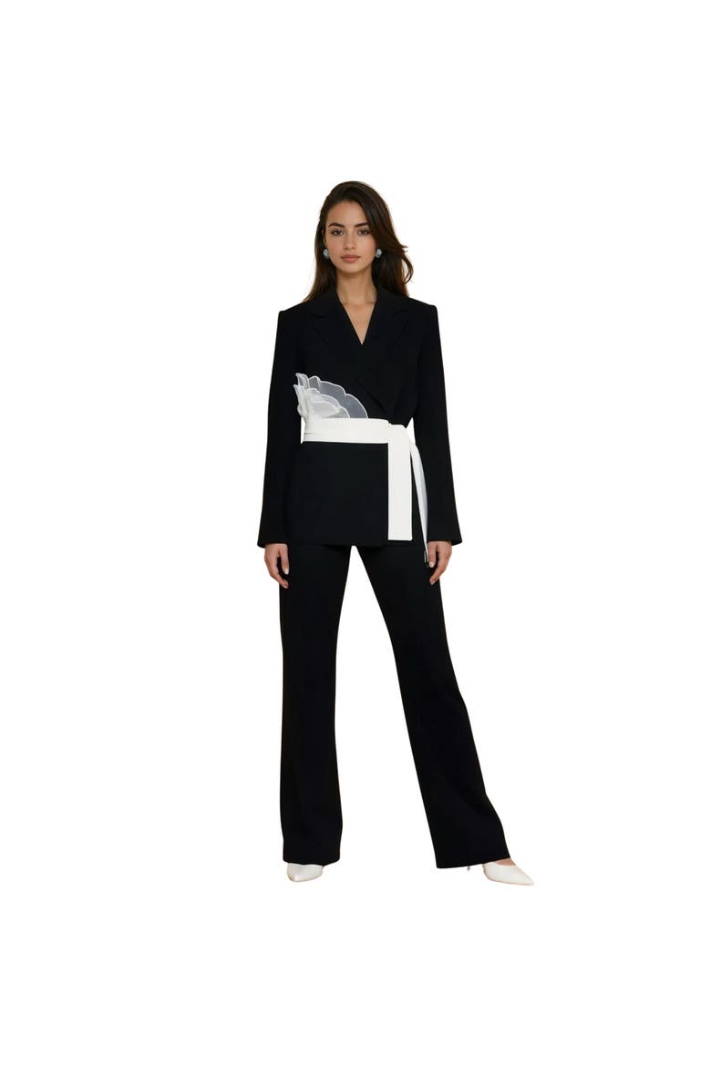 Roset Blazer with Belt, Main, color, BLACK