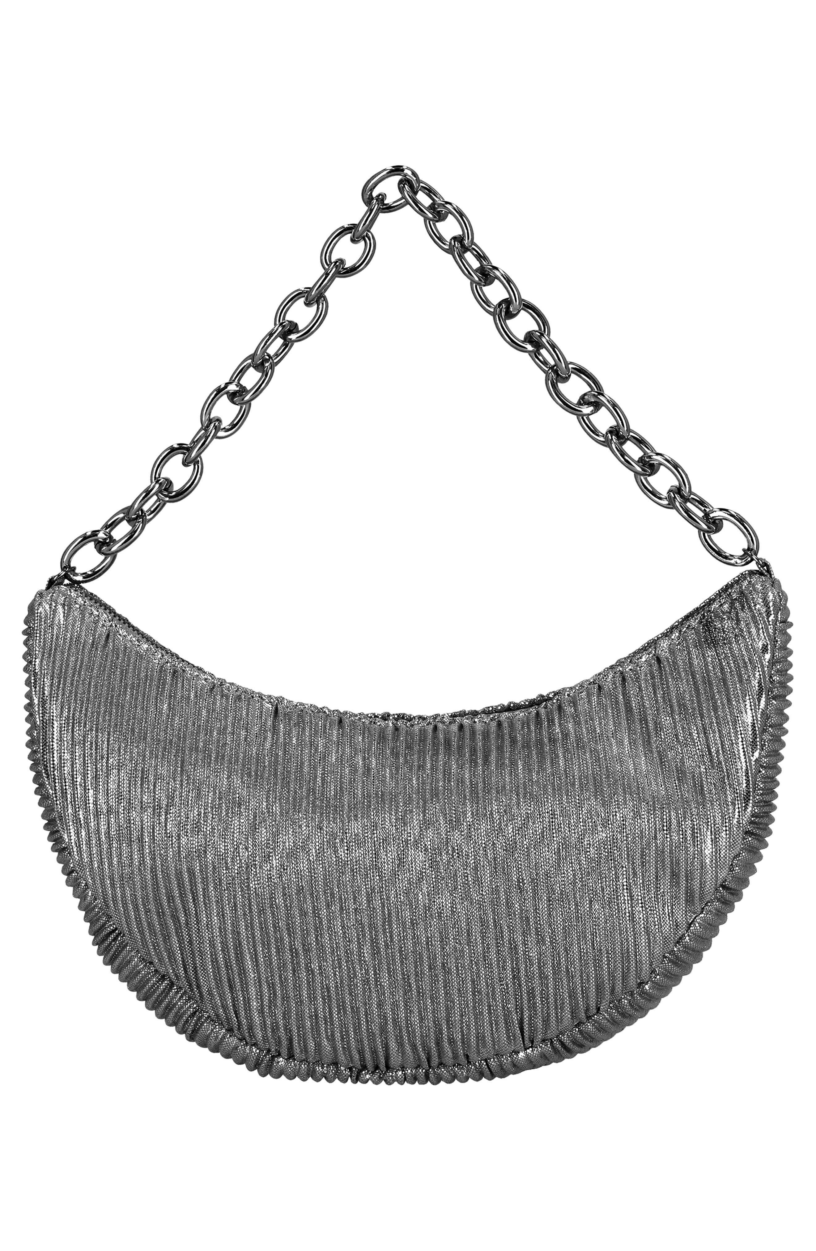 Jessica McClintock Maya Metallic Rib Shoulder Bag, Alternate, color, 