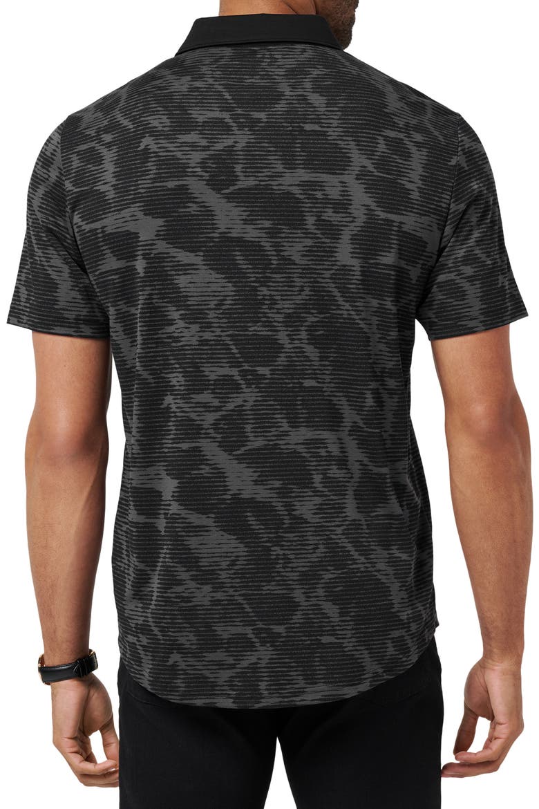 Study Abroad Abstract Print Polo, Alternate, color, BLACK