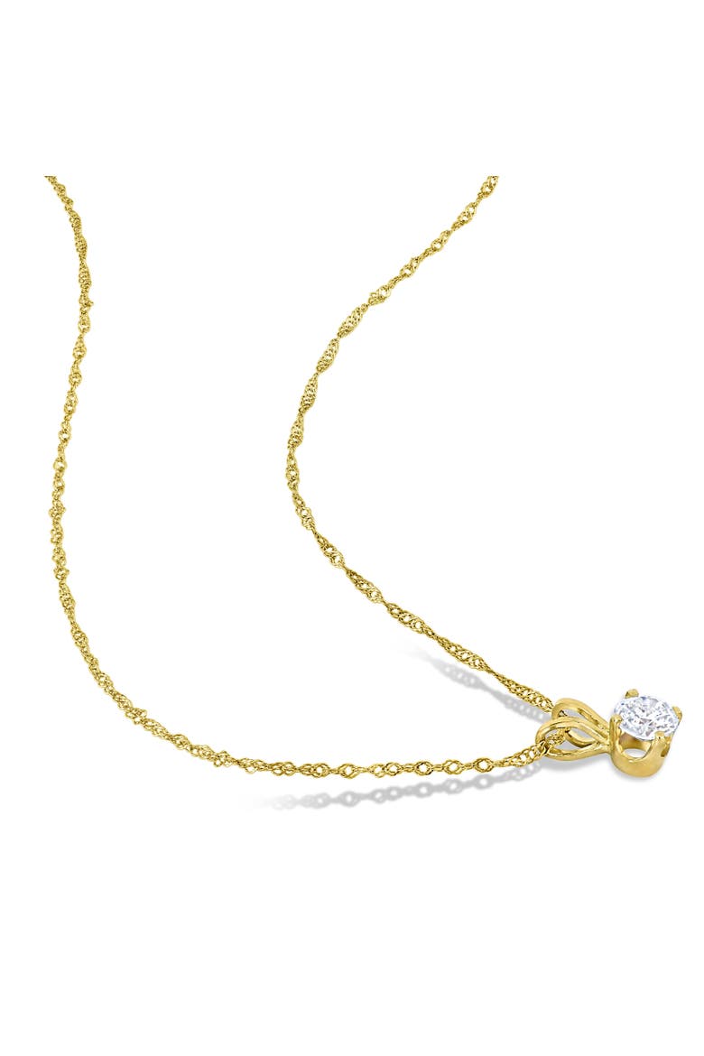 2-Piece Set Diamond Solitaire Necklace & Earrings 14k, Alternate, color, Yellow Gold