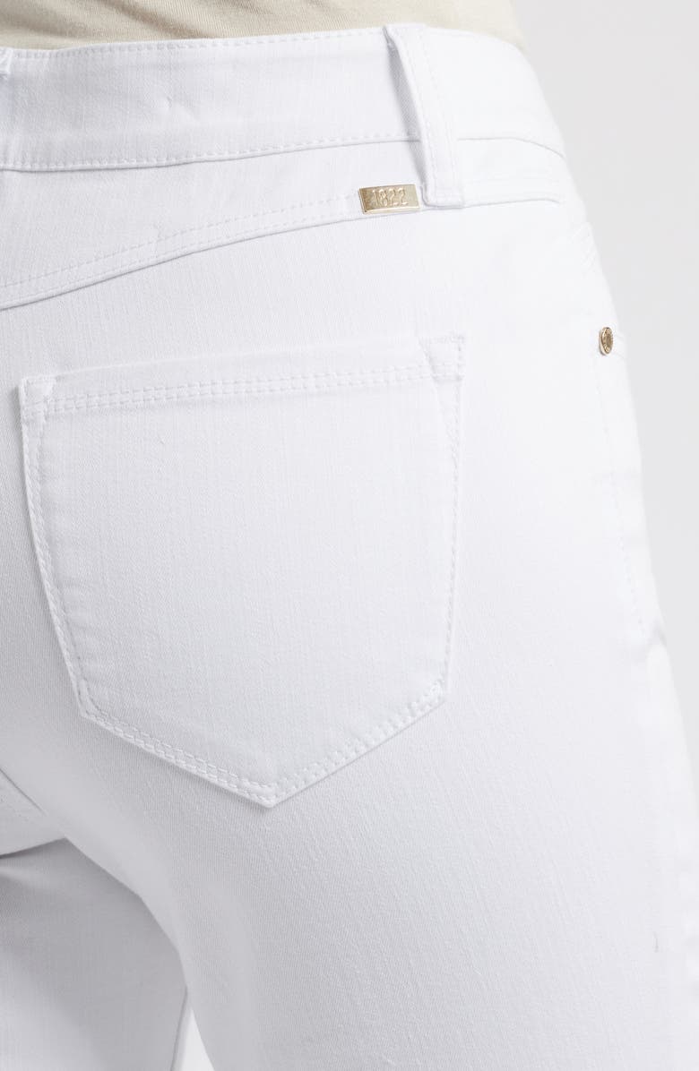 1822 Denim Raw Hem High Waist Demi Bootcut Jeans, Alternate, color, White