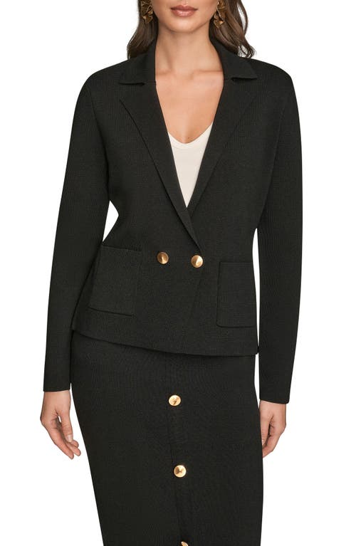 Donna Karan New York Double Breasted Sweater Blazer In Black