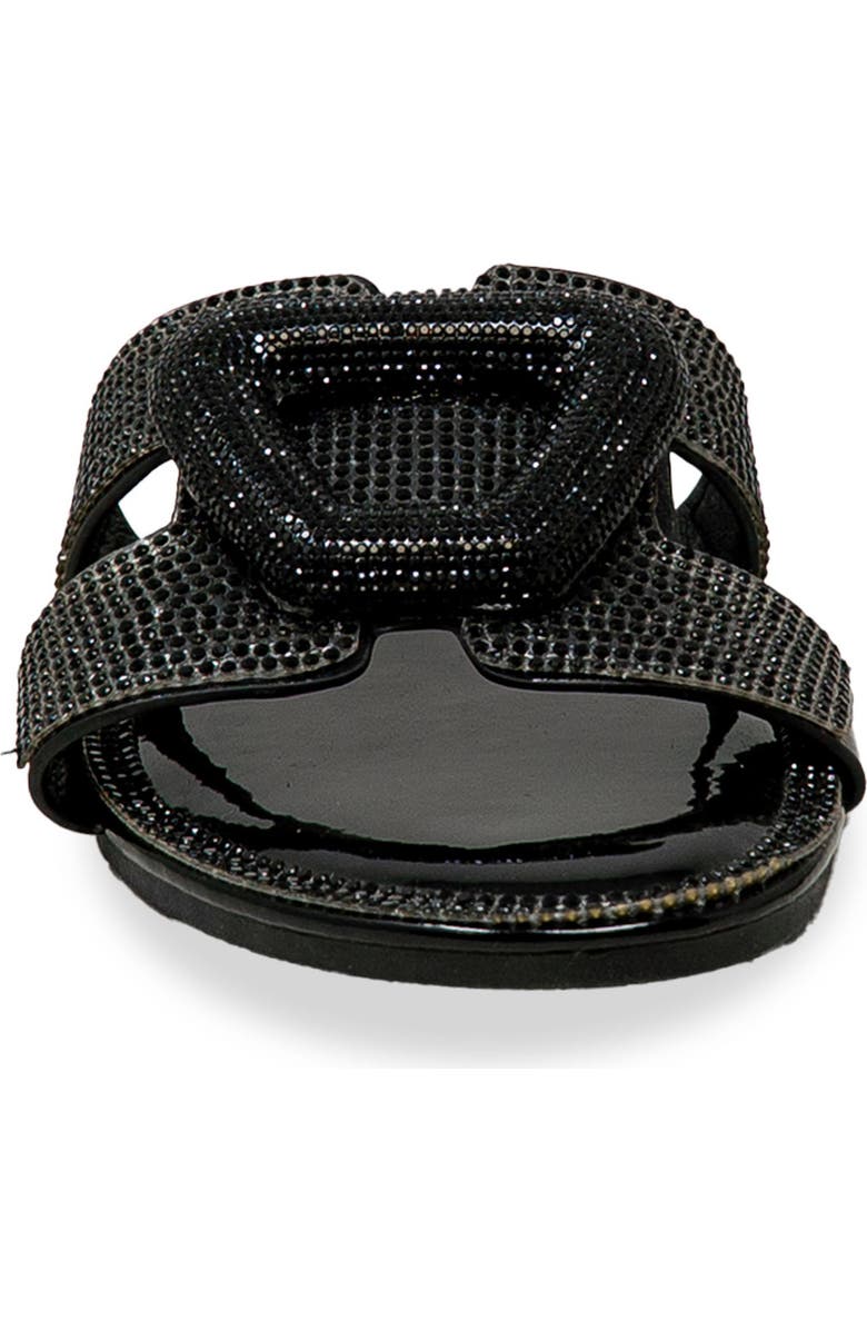 CHASE AND CHLOE Rhinestone Embellished Slide Sandal, Alternate, color, Black Metallic