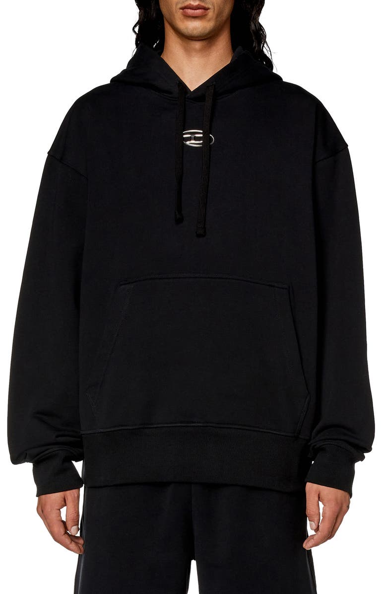 DIESEL<sup>®</sup> Macs Overdye Hoodie, Main, color, Black