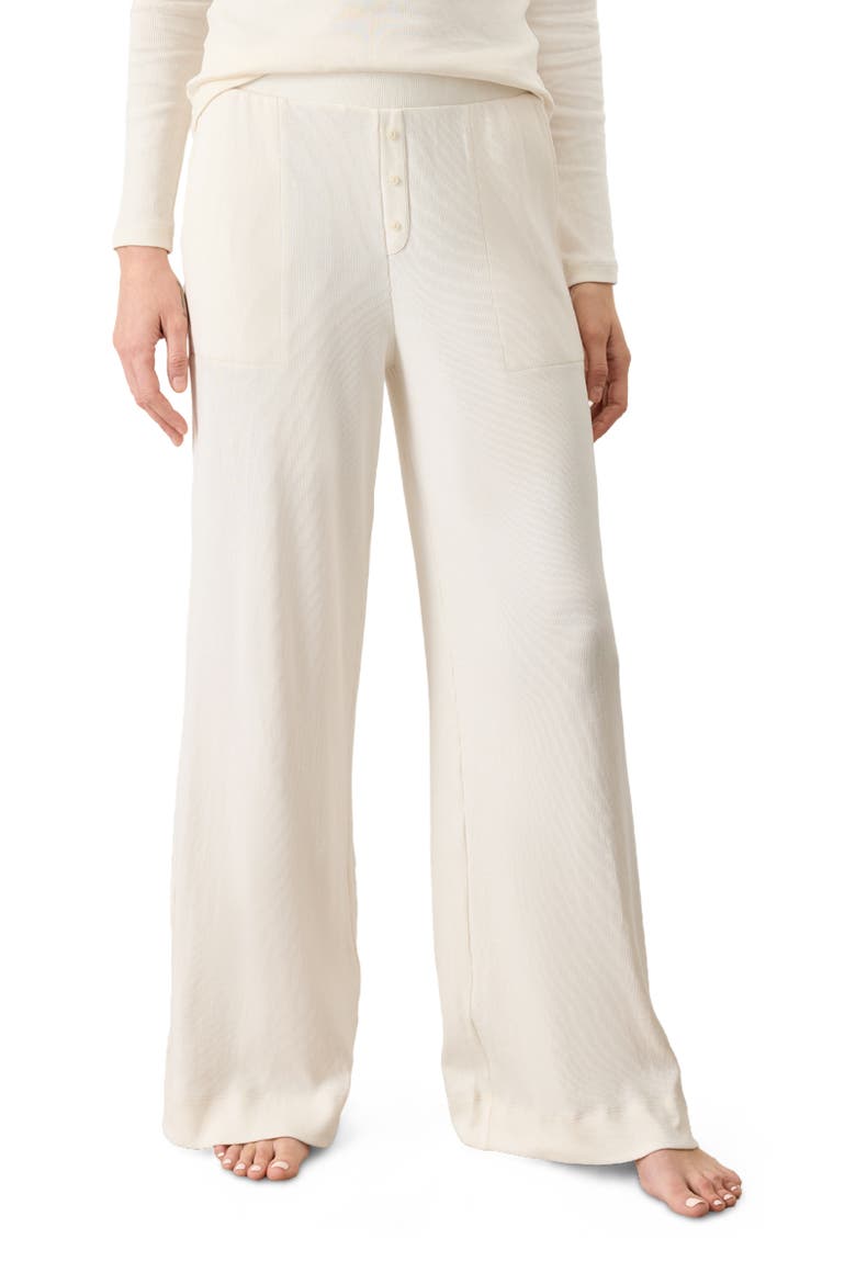 Dream Rib Wide Leg Lounge Pant Made With Organic Cotton, Main, color, Cream