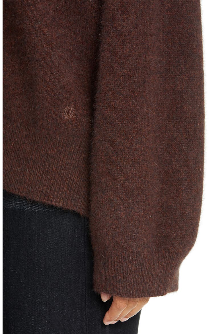 Loulou Studio Oversized Wool Blend Polo Sweater, Alternate, color, CHOCOLATE