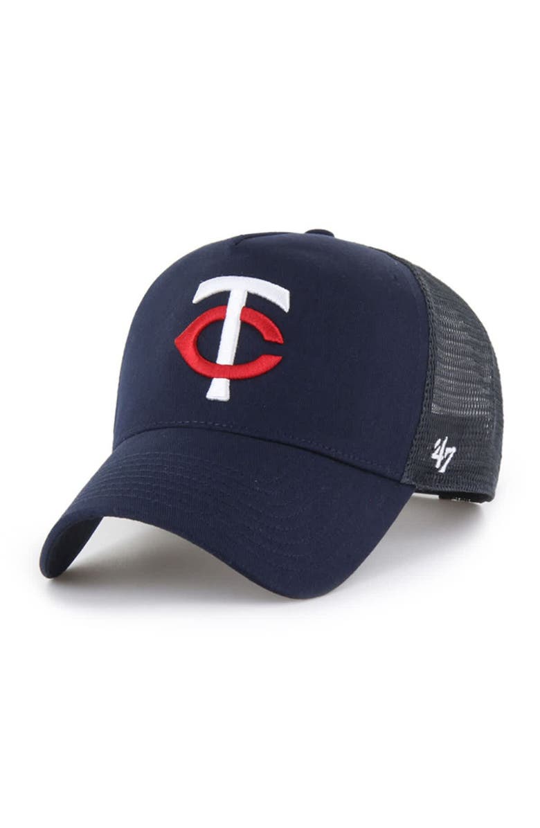 '47 Men's '47 Navy Minnesota Twins Ballpark Offside Adjustable Trucker Hat, Main, color, 