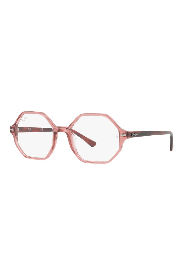 52mm Irregular Geometric Optical Glasses, Alternate, color, TRANSPARENT PINK