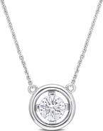 Julianna B. Moissanite Floating Halo Necklace 14k
