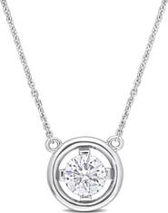 Julianna B. Moissanite Floating Halo Necklace 14k