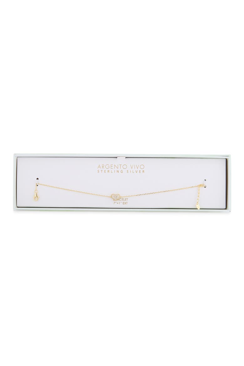 Pav Bubble Heart Bracelet, Main, color, GOLD
