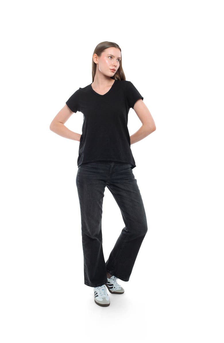 WILT Clothing Crew Neck Short Sleeve Shrunken Boyfriend Tee, Alternate, color, Black