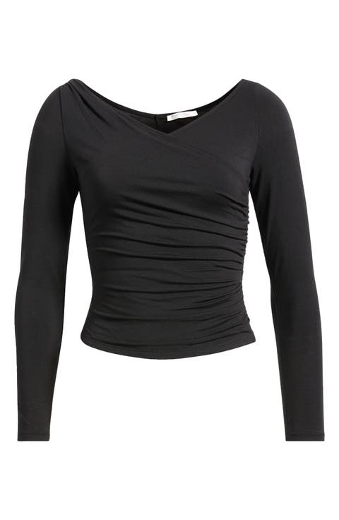 That's a Faux Wrap Ruched Crop Top